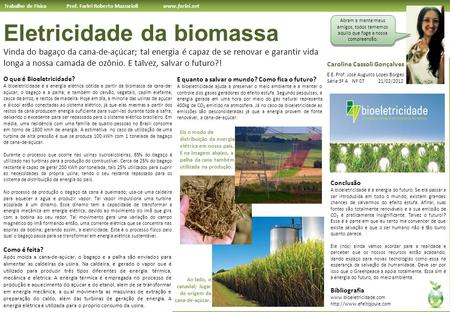 Eletricidade da biomassa