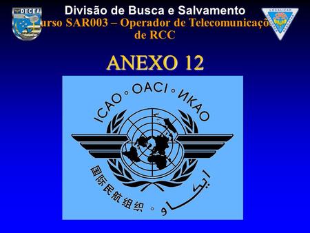 Divisão de Busca e Salvamento Curso SAR003 – Operador de Telecomunicações de RCC ANEXO 12.