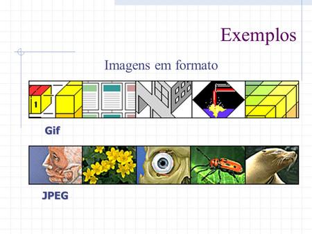 Exemplos Imagens em formato Gif JPEG.