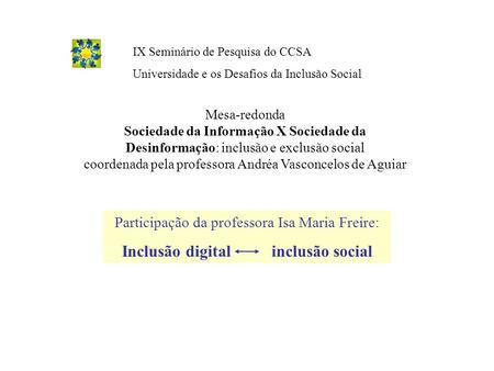 Inclusão digital inclusão social