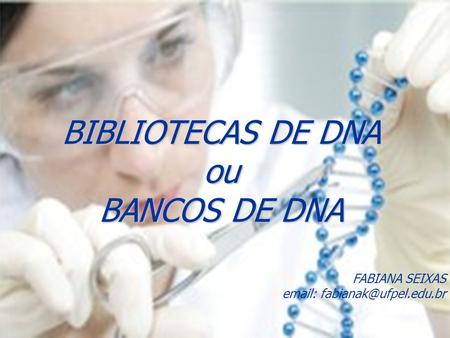 BIBLIOTECAS DE DNA ou BANCOS DE DNA FABIANA SEIXAS