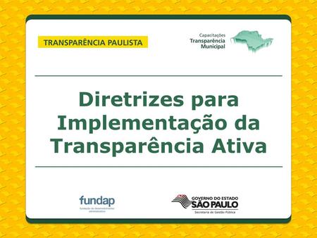 Diretrizes para Implementação da Transparência Ativa.