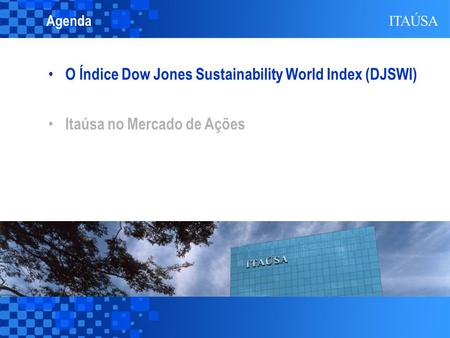 O Índice Dow Jones Sustainability World Index (DJSWI)