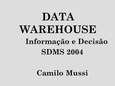 Informação e Decisão SDMS 2004 Camilo Mussi