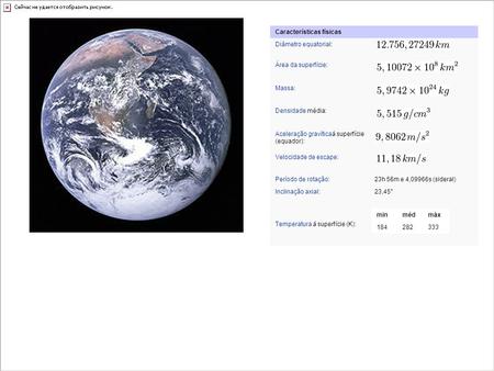 Planeta Terra Características físicas Diâmetro equatorial: