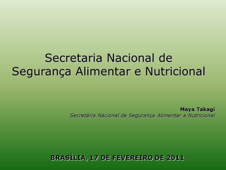Secretaria Nacional de Segurança Alimentar e Nutricional