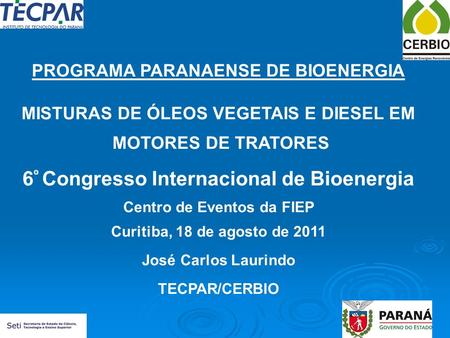 6º Congresso Internacional de Bioenergia