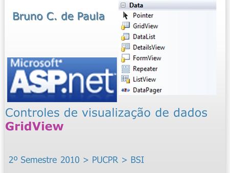 Controles de visualização de dados GridView 2º Semestre 2010 > PUCPR > BSI Bruno C. de Paula.