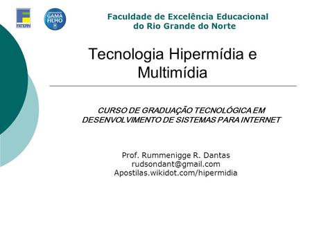 Tecnologia Hipermídia e Multimídia