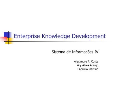 Enterprise Knowledge Development