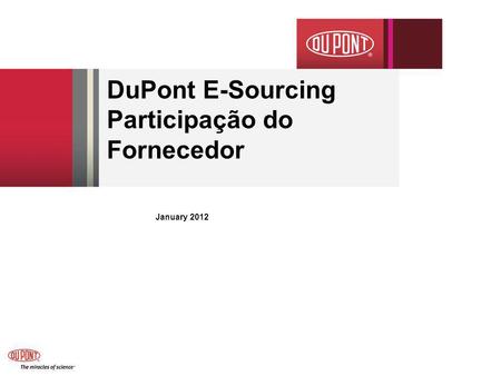DuPont E-Sourcing Participação do Fornecedor