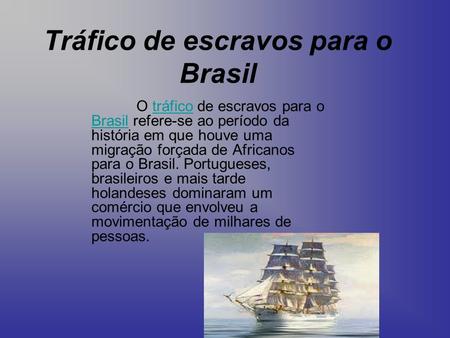 Tráfico de escravos para o Brasil