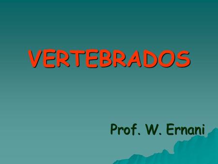 VERTEBRADOS Prof. W. Ernani.