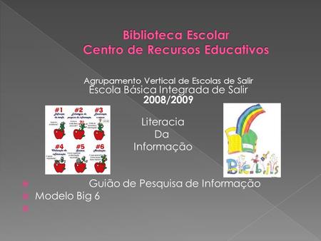 Agrupamento Vertical de Escolas de Salir Escola Básica Integrada de Salir 2008/2009 Literacia Da Informação Guião de Pesquisa de Informação Modelo Big.