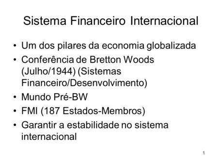 Sistema Financeiro Internacional