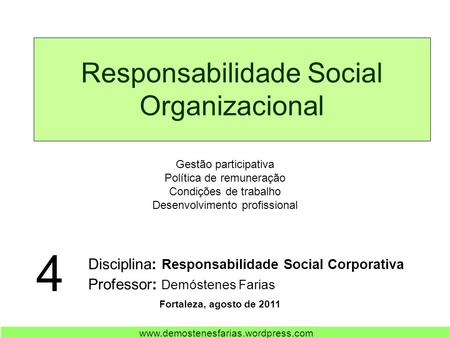 Responsabilidade Social Organizacional