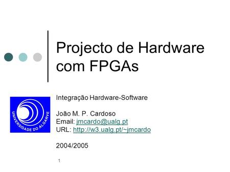 Projecto de Hardware com FPGAs