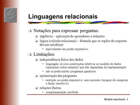 Linguagens relacionais