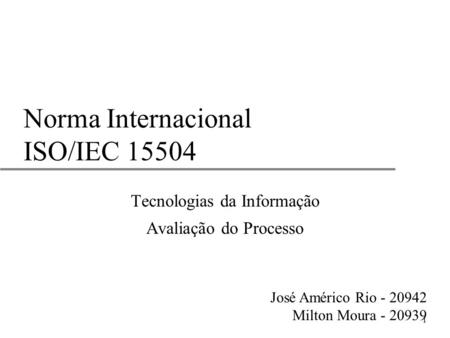 Norma Internacional ISO/IEC 15504