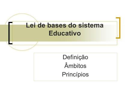 Lei de bases do sistema Educativo