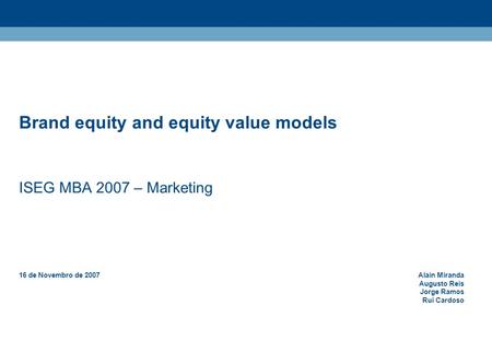 Brand equity and equity value models