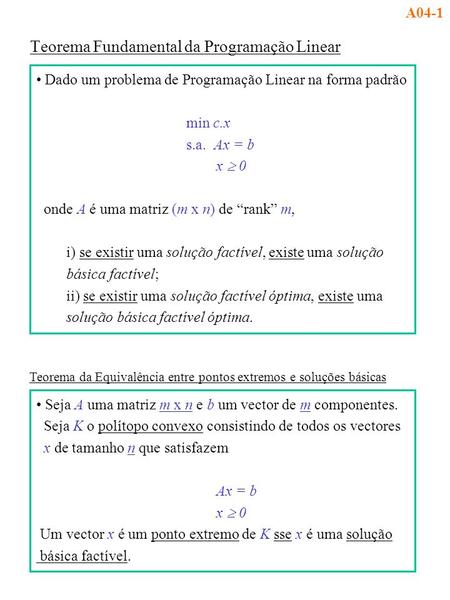 Teorema Fundamental da Programação Linear