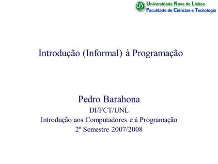 Introdução (Informal) à Programação