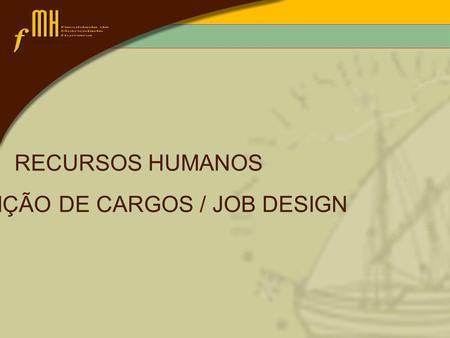 DEFINIÇÃO DE CARGOS / JOB DESIGN