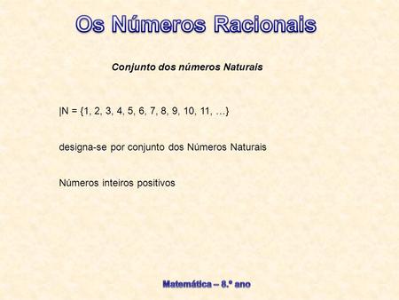 Conjunto dos números Naturais