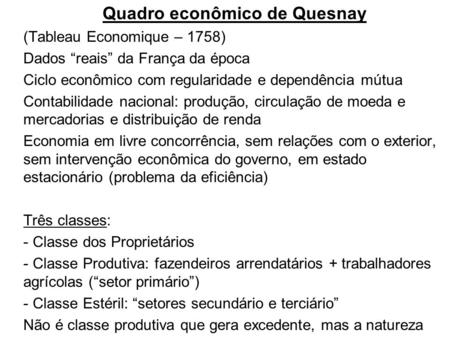 Quadro econômico de Quesnay