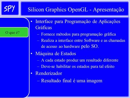Silicon Graphics OpenGL - Apresentação