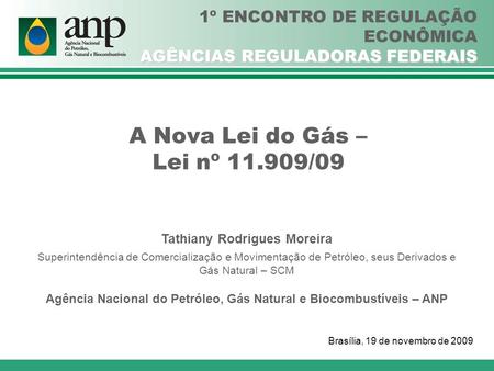 A Nova Lei do Gás – Lei nº /09