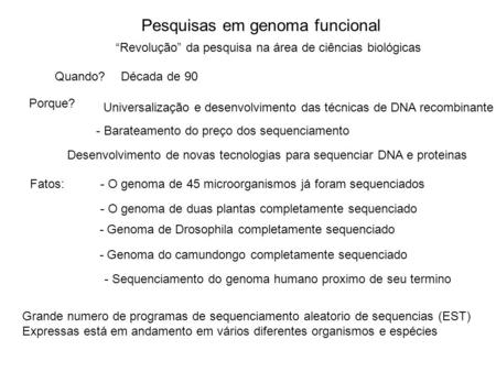 Pesquisas em genoma funcional