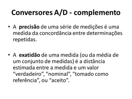 Conversores A/D - complemento