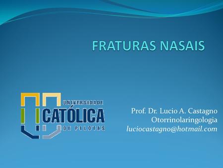 FRATURAS NASAIS Prof. Dr. Lucio A. Castagno Otorrinolaringologia