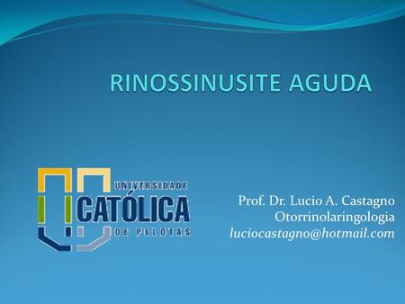 RINOSSINUSITE AGUDA Prof. Dr. Lucio A. Castagno Otorrinolaringologia