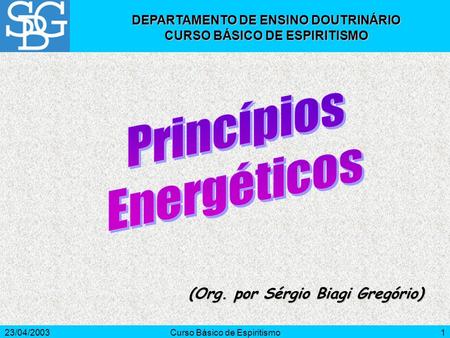 Princípios Energéticos (Org. por Sérgio Biagi Gregório)
