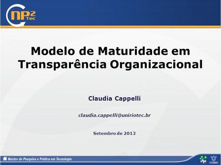 Modelo de Maturidade em Transparência Organizacional