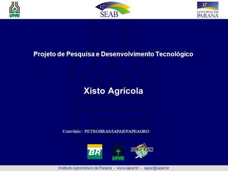Projeto de Pesquisa e Desenvolvimento Tecnológico Xisto Agrícola