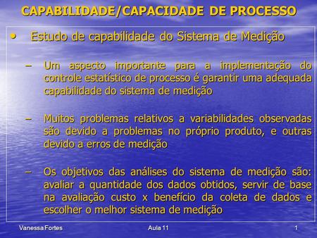 CAPABILIDADE/CAPACIDADE DE PROCESSO