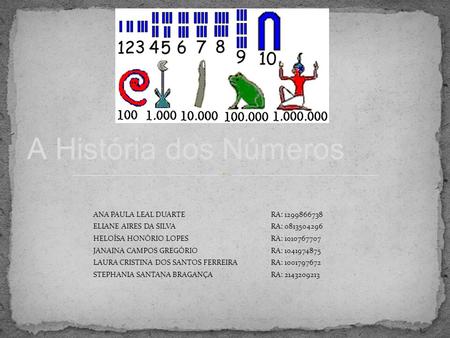 A História dos Números ANA PAULA LEAL DUARTE RA: