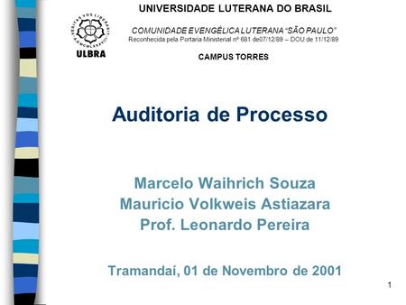 Auditoria de Processo Marcelo Waihrich Souza