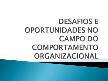 DESAFIOS E OPORTUNIDADES NO CAMPO DO COMPORTAMENTO ORGANIZACIONAL