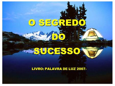 O SEGREDO DO SUCESSO LIVRO: PALAVRA DE LUZ 2007-.
