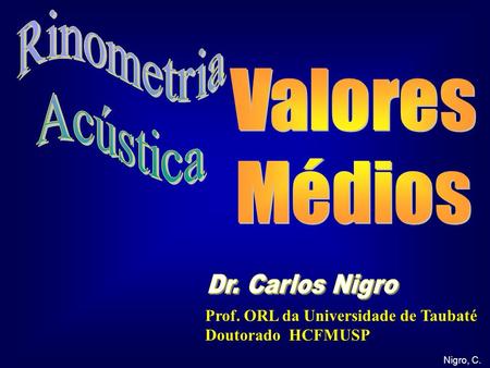 Rinometria Acústica Valores Médios Dr. Carlos Nigro