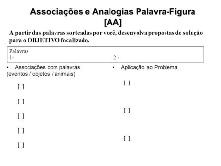 Associações e Analogias Palavra-Figura [AA]