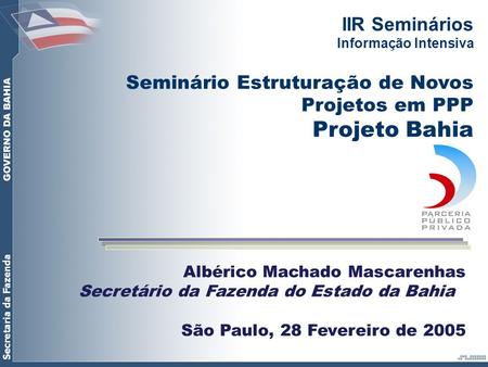 Projeto Bahia IIR Seminários