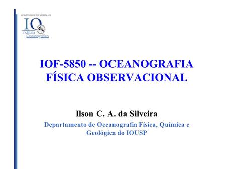 IOF OCEANOGRAFIA FÍSICA OBSERVACIONAL
