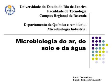 Microbiologia do ar, do solo e da água