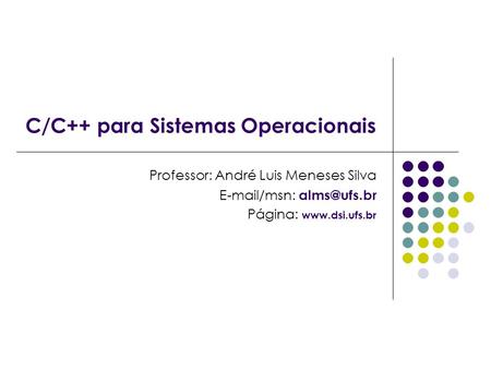 C/C++ para Sistemas Operacionais Professor: André Luis Meneses Silva  /msn: Página: